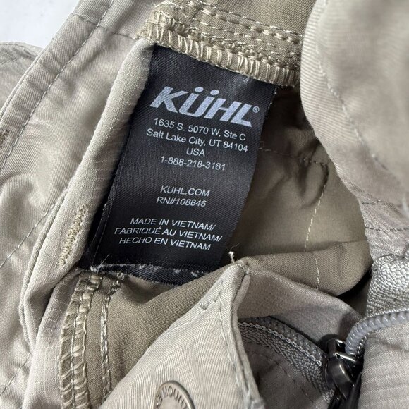 Kühl Shorts Mens 34 Beige Tan Khaki Hiking Pockets Zip Closure Durable Blend - Picture 4 of 10